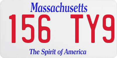 MA license plate 156TY9
