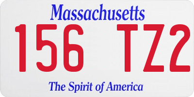 MA license plate 156TZ2