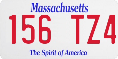 MA license plate 156TZ4