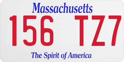 MA license plate 156TZ7