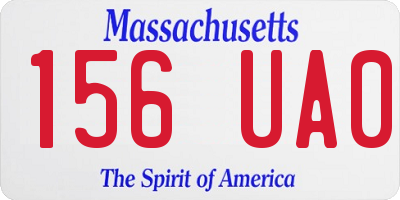 MA license plate 156UA0