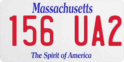MA license plate 156UA2