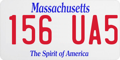 MA license plate 156UA5