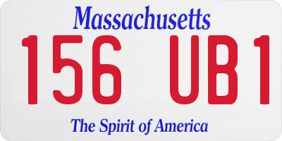 MA license plate 156UB1