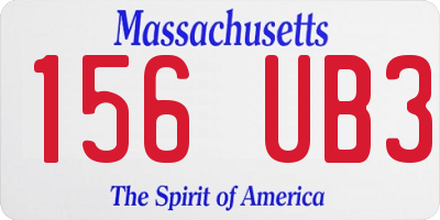 MA license plate 156UB3