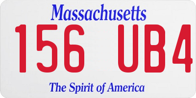 MA license plate 156UB4