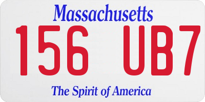 MA license plate 156UB7