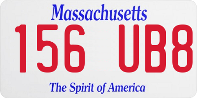 MA license plate 156UB8