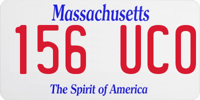 MA license plate 156UC0