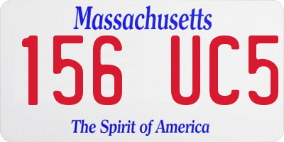 MA license plate 156UC5