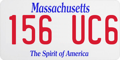 MA license plate 156UC6