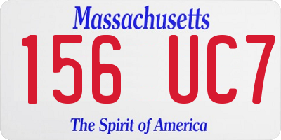 MA license plate 156UC7