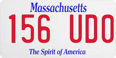 MA license plate 156UD0