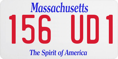 MA license plate 156UD1
