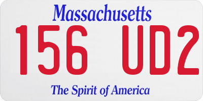 MA license plate 156UD2