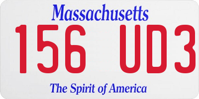 MA license plate 156UD3