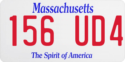MA license plate 156UD4