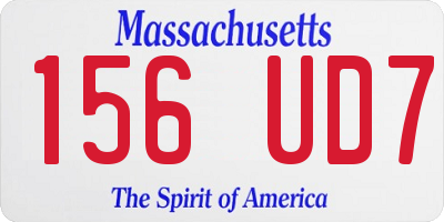 MA license plate 156UD7