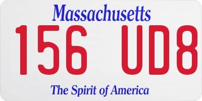 MA license plate 156UD8