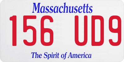 MA license plate 156UD9