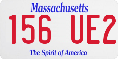 MA license plate 156UE2