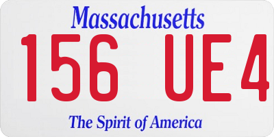 MA license plate 156UE4