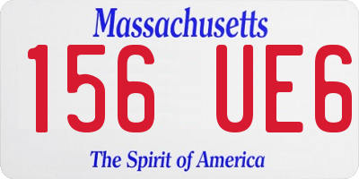 MA license plate 156UE6