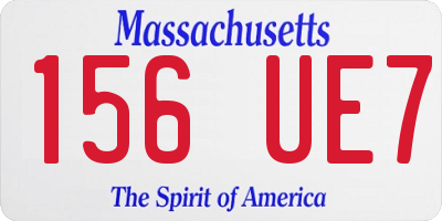 MA license plate 156UE7