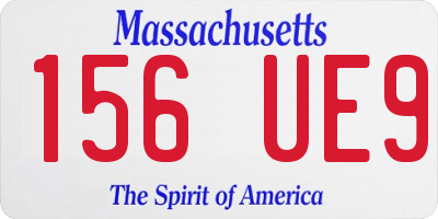 MA license plate 156UE9
