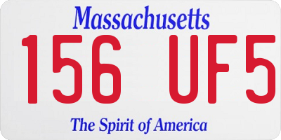 MA license plate 156UF5