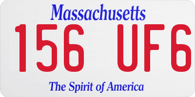 MA license plate 156UF6