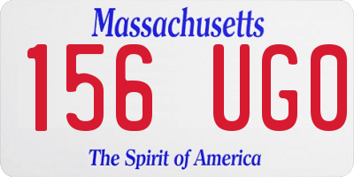 MA license plate 156UG0