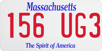 MA license plate 156UG3