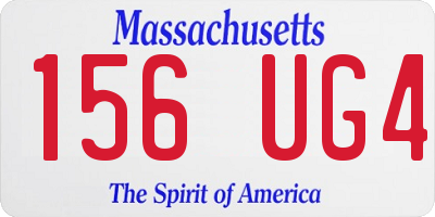 MA license plate 156UG4