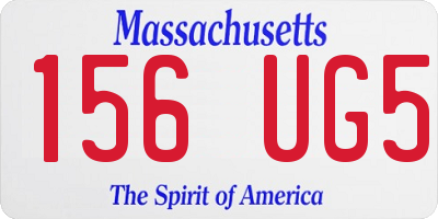 MA license plate 156UG5