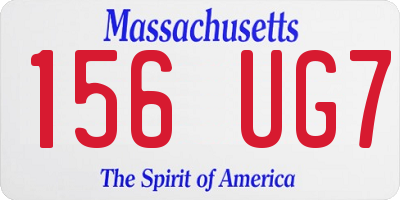 MA license plate 156UG7