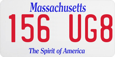 MA license plate 156UG8