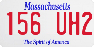 MA license plate 156UH2
