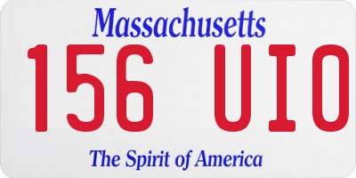 MA license plate 156UI0