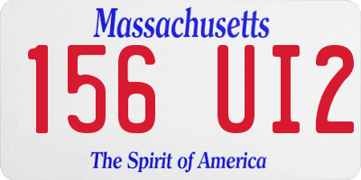 MA license plate 156UI2