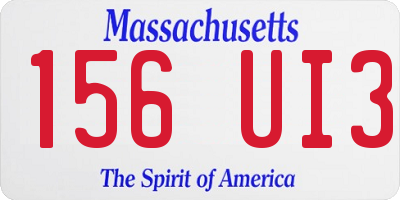 MA license plate 156UI3