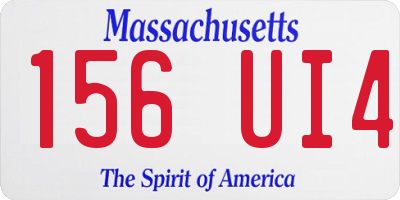 MA license plate 156UI4