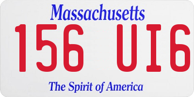 MA license plate 156UI6
