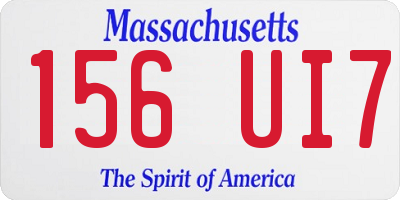 MA license plate 156UI7