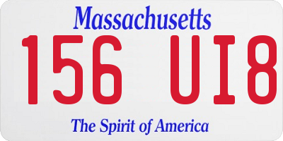 MA license plate 156UI8
