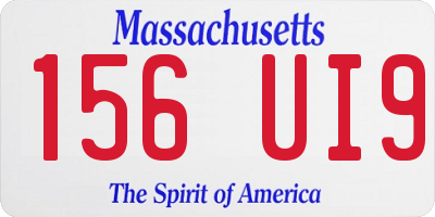 MA license plate 156UI9