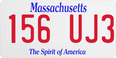 MA license plate 156UJ3