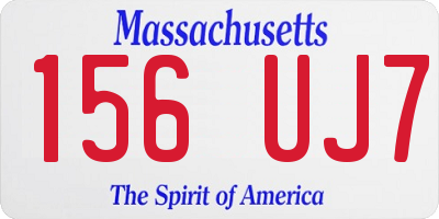 MA license plate 156UJ7