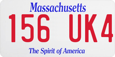 MA license plate 156UK4