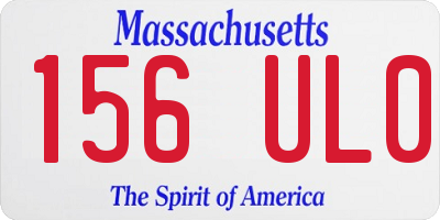 MA license plate 156UL0